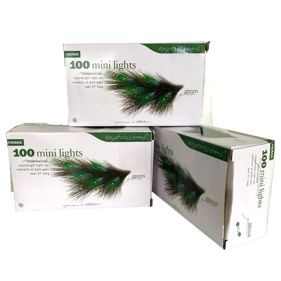 Noma Green Mini Lights String (3) 100 Count Boxes St Patrick's Super Bright T5 - Picture 2 of 10